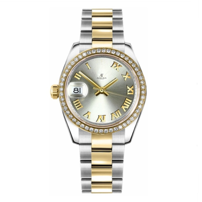 Classic 41 – Slate Grey Dial | Steel & Gold Tone Bracelet & Diamond Bezel