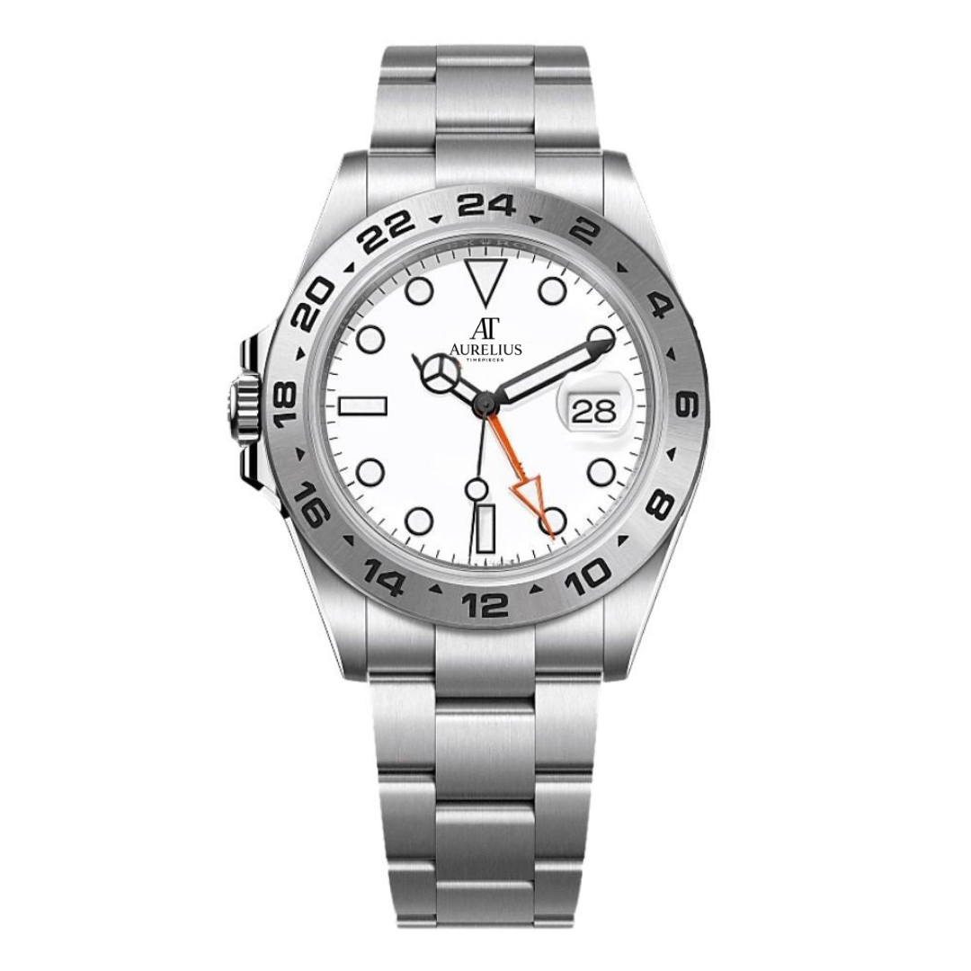 Field 42 – White Dial | Steel Bracelet & Fixed 24H Bezel
