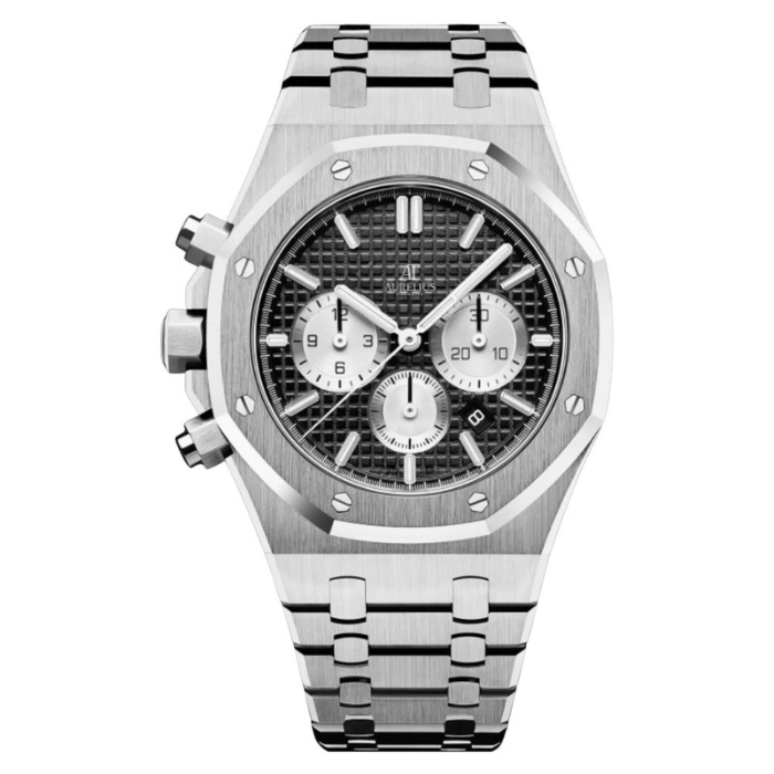 Chronograph 41 – Black Dial | Steel Bracelet & Octagonal Bezel