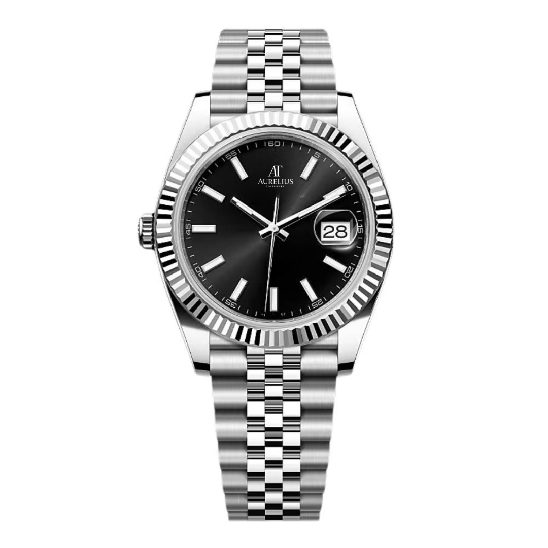 Classic Date 41 – Black Dial | Stainless Steel Jubilee Bracelet & Fluted Bezel