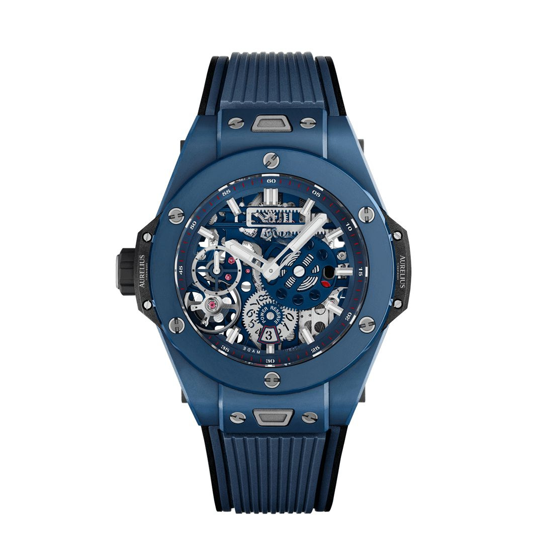 Fusion Power Reserve 45 – Blue Skeleton Dial | Blue Ceramic Case & Blue Rubber Strap
