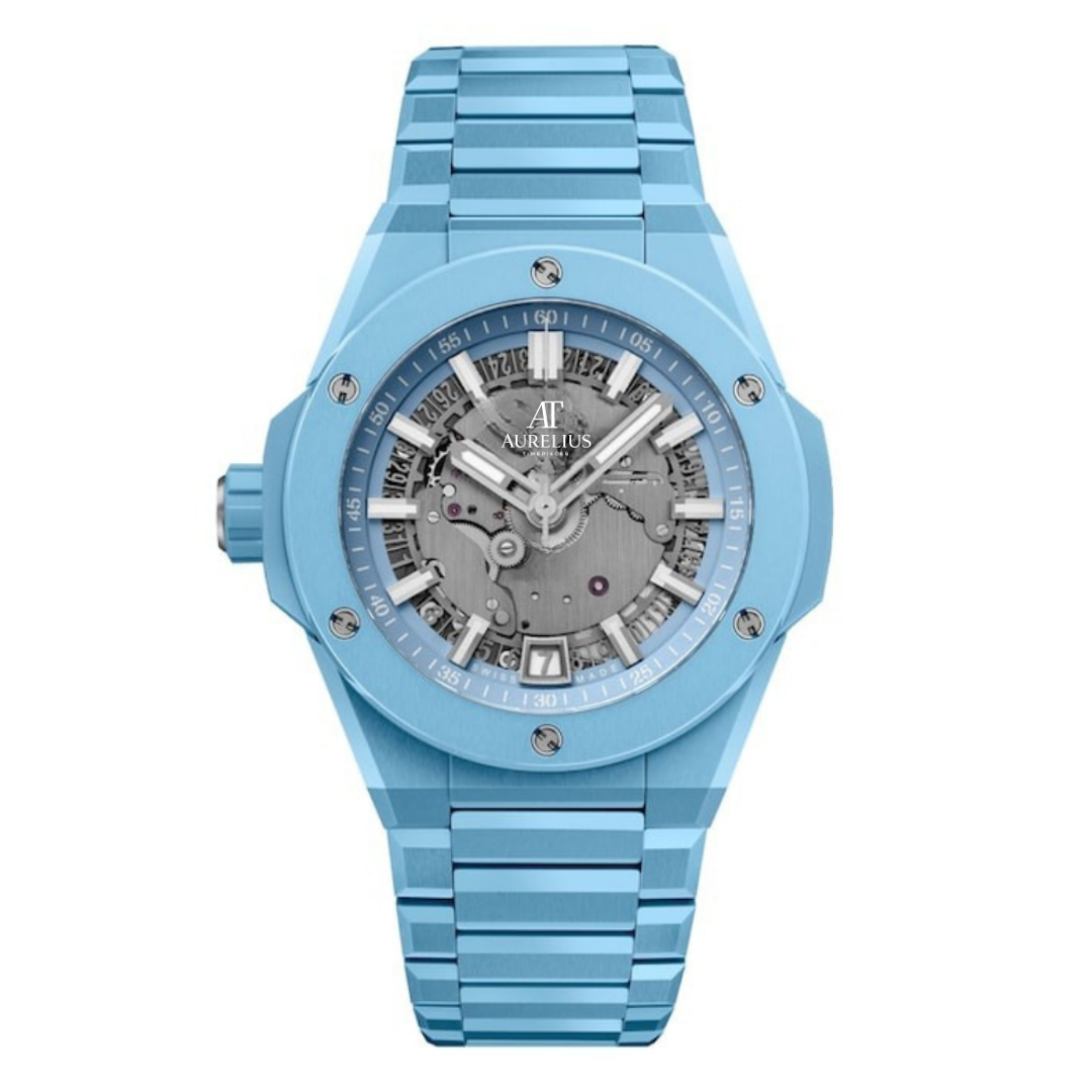 Fusion Chronograph 42 – Sky Blue Dial | Sky Blue Ceramic Bracelet & Case