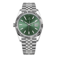 Classic Date 41 – Green Sunburst Dial | Stainless Steel Jubilee Bracelet & Fluted Bezel